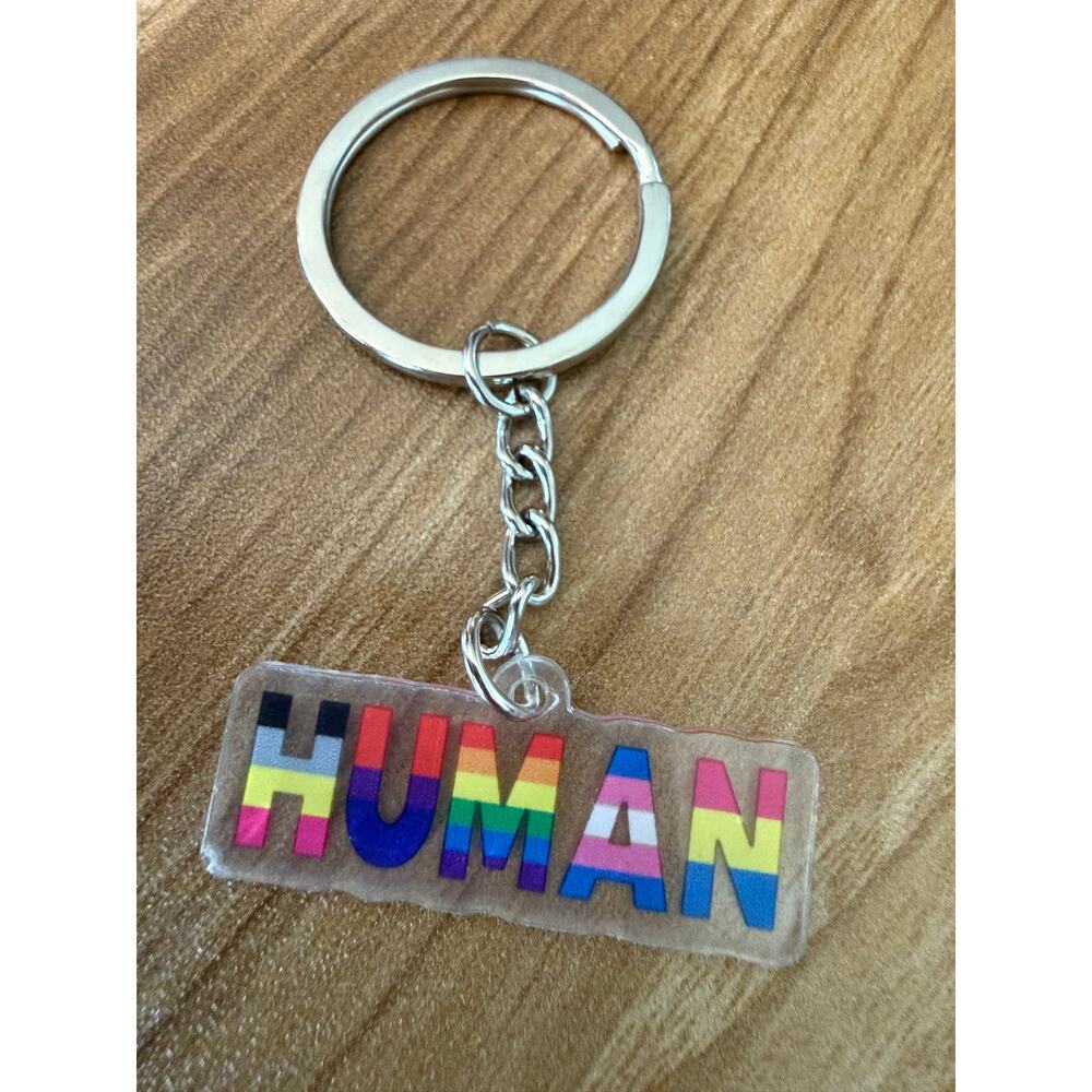 6/$25 NWOT HUMAN Pride Keychain